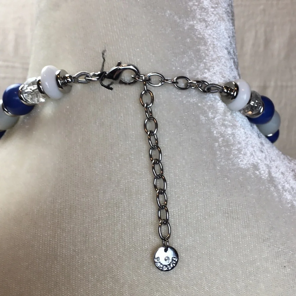 Talbots Beaded Necklace Blue Glass multi strand